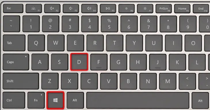 Press Windows+D.
