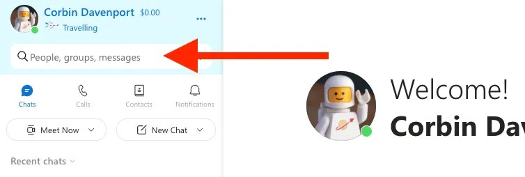 Skype screenshot
