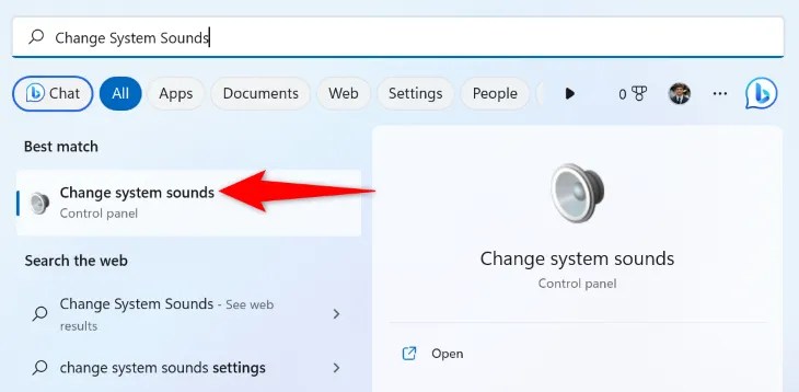 Click &ldquo;Change System Sounds.&quot;