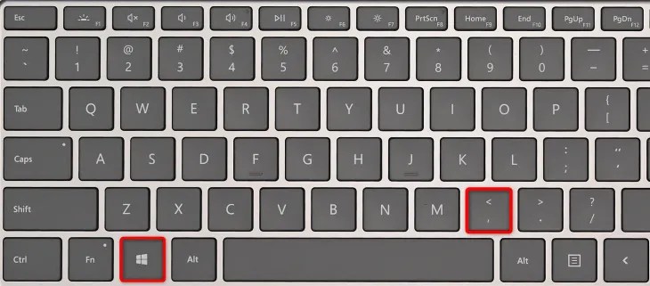 Press Windows+,.