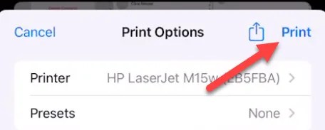 Tap &quot;Print.&quot;