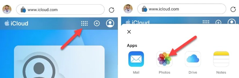 Tap the grid icon and choose &ldquo;Photos.&quot;