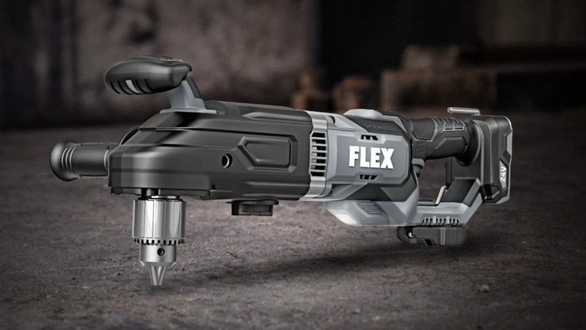 Flex angle power tool at a job site.