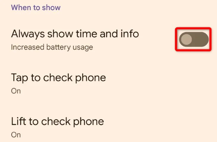 Turn on &ldquo;Always Show Time and Info.&quot;