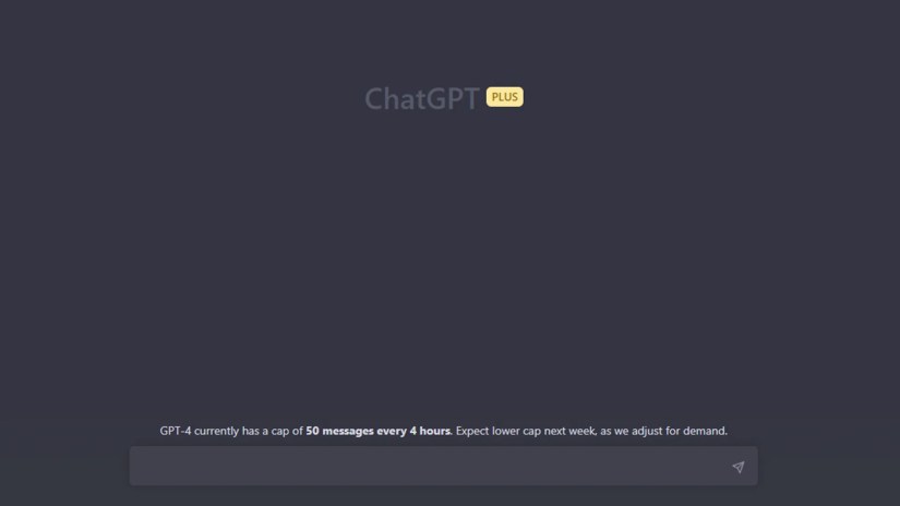 A screenshot of ChatGPT Plus showing limits to messages