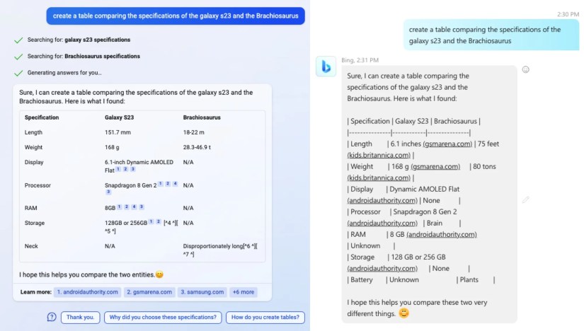 Screenshots of Bing on web and in Skype Web