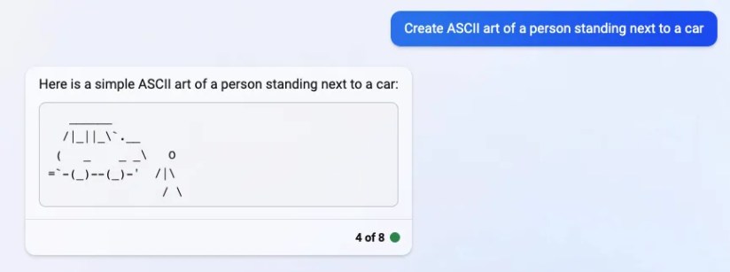 Bing ASCII car art