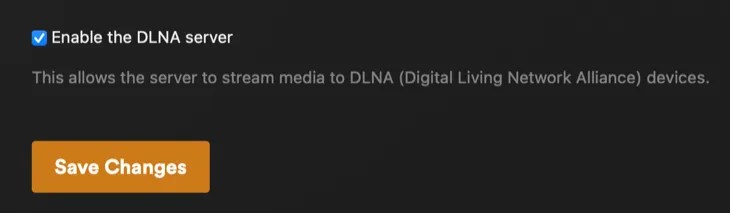 Enable DLNA server within Plex settings
