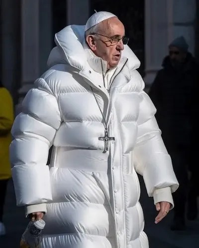 Pope wearing a jacket