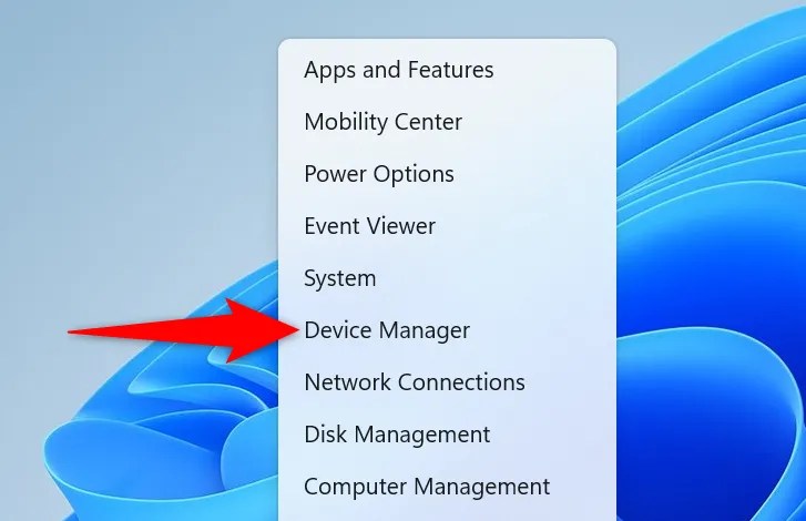 Select &ldquo;Device Manager.&quot;