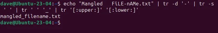 A pipeline of four instances of tr