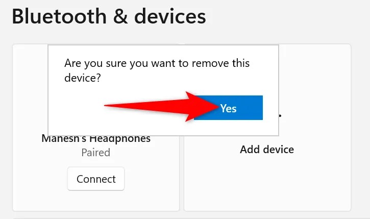 Choose &ldquo;Yes&rdquo; in the prompt.