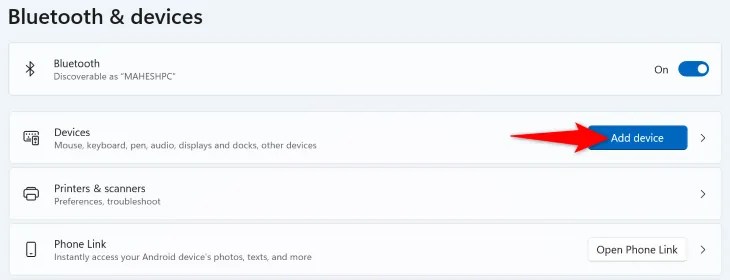 Select &ldquo;Add a Device.&quot;