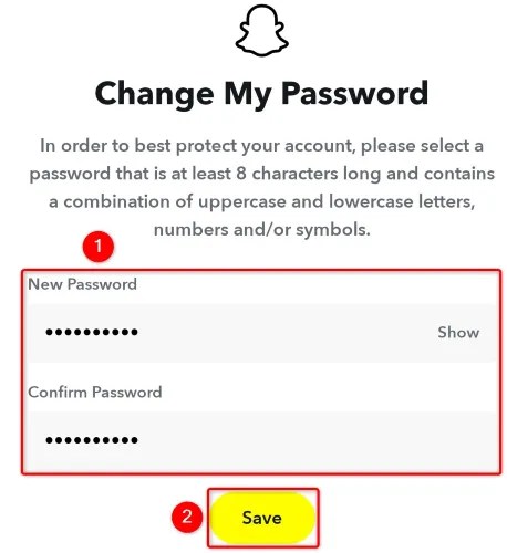 Type a new password and tap &ldquo;Save.&quot;