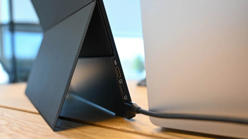 Arzopa A1 Gamut Mini 2K 13.3&quot; Ultra Slim Portable Monitor connected via a USB-C cable