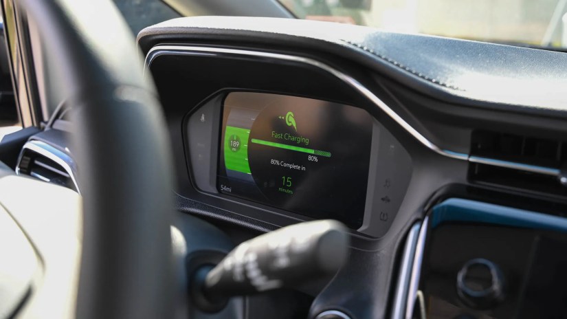 Fast charge display on the 2023 Chevy Bolt EV.