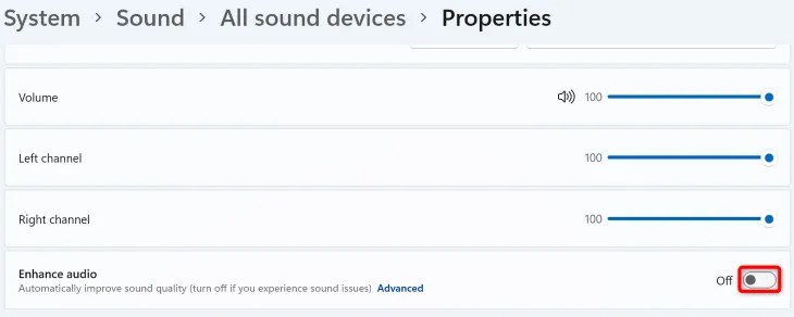 Disable &ldquo;Enhance Audio.&quot;