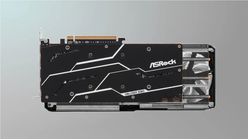 ASRock Challenger Pro Radeon RX 6750 on grey background