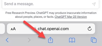 Tap the share button.