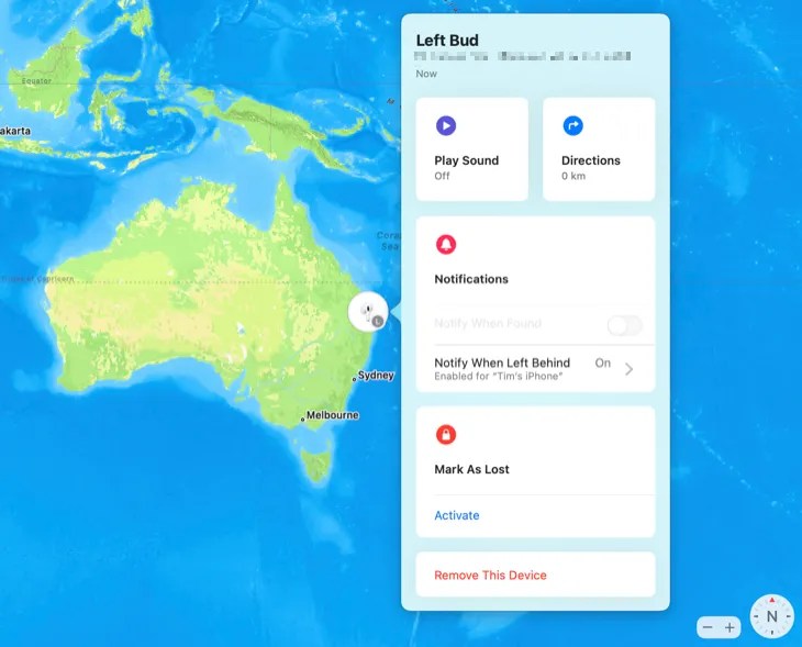 Locate AirPods Pro using Find My on macOS