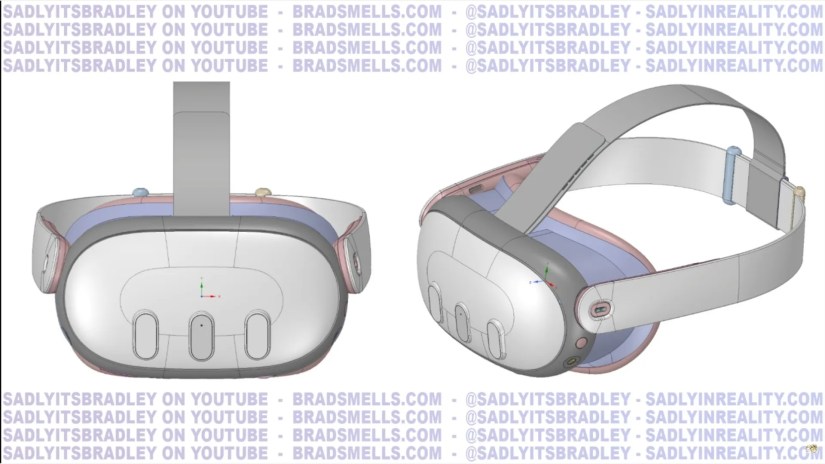 Alleged CAD renders of Meta Quest 3