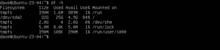Checking hard drive capacities and usage with df