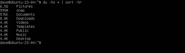 Generating a sorted list of consumers of hard drive storage