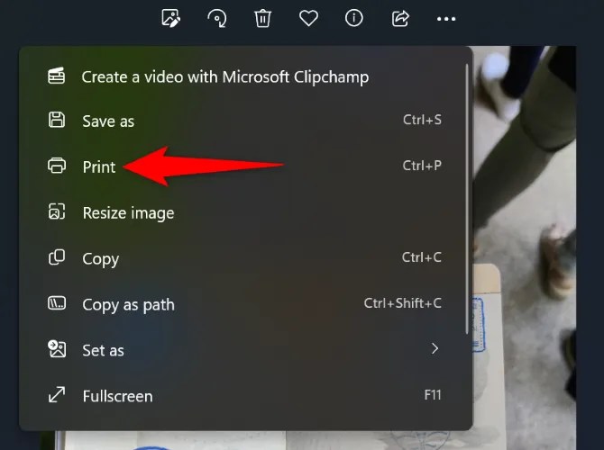 Click &ldquo;Print&rdquo; in the menu.