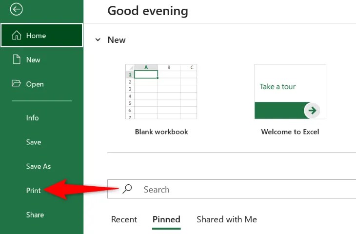 Click &ldquo;Print&rdquo; in the left sidebar.