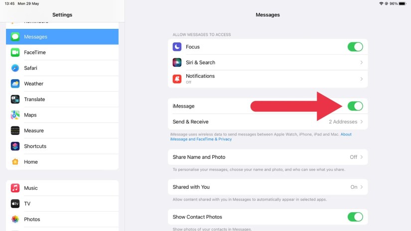 Message Sync Off