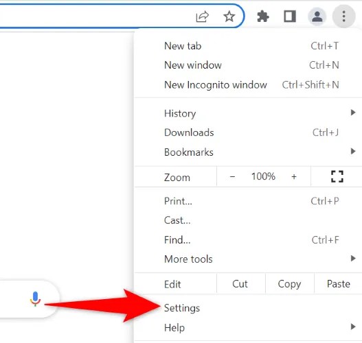 Select &ldquo;Settings&rdquo; in the menu.