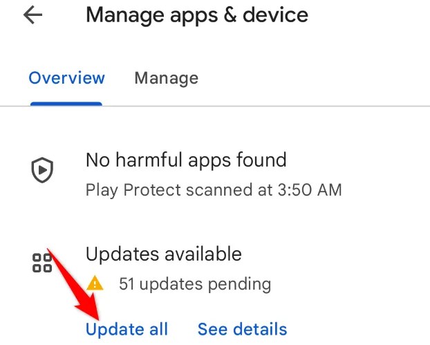 Tap &ldquo;Update All.&quot;