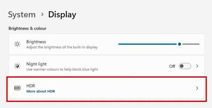 auto HDR mode in windows 11