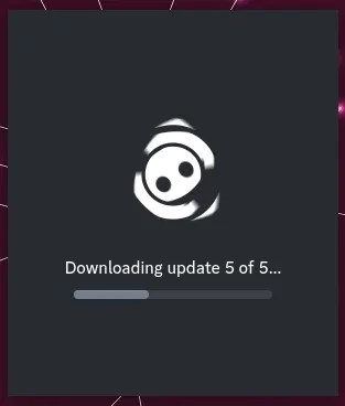 Discord performing its update checks and applying updates