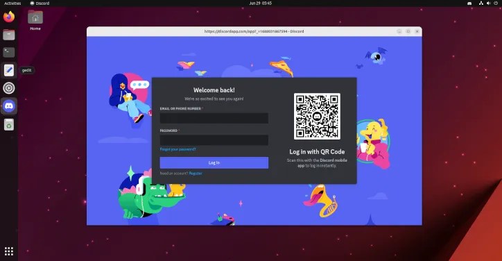 The Discord Flatpak application on the Ubuntu desktop