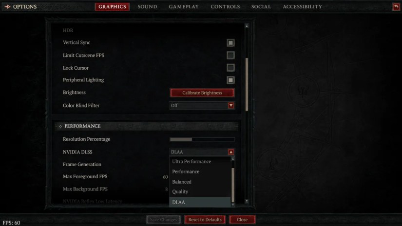 Diablo IV DLAA Toggle
