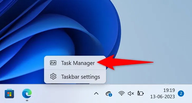 Click Task Manager.