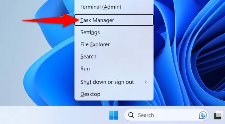 Select Task Manager.