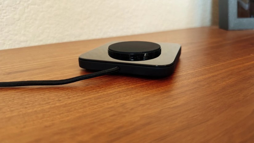 Showing the back of the Nomad Base with integrated cable