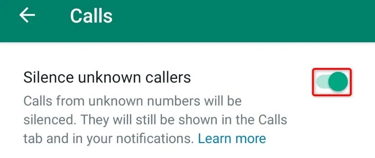 Enable &ldquo;Silence Unknown Callers.&quot;