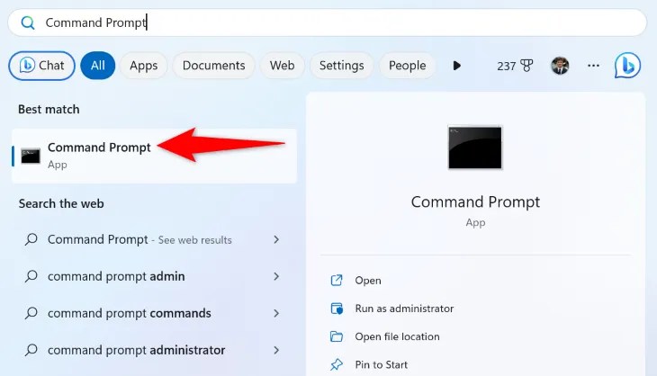 Choose Command Prompt.