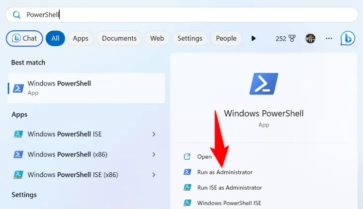 Select “Run as Administrator."