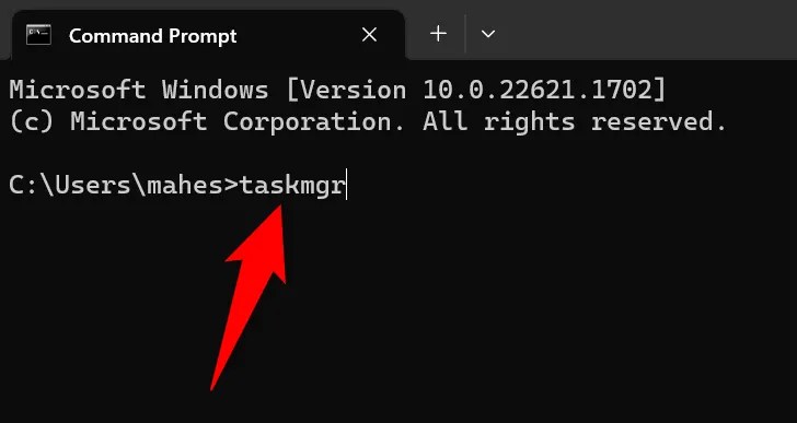 Type &ldquo;taskmgr&rdquo; and press Enter.