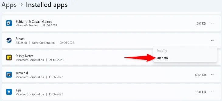 Select &ldquo;Uninstall.&quot;