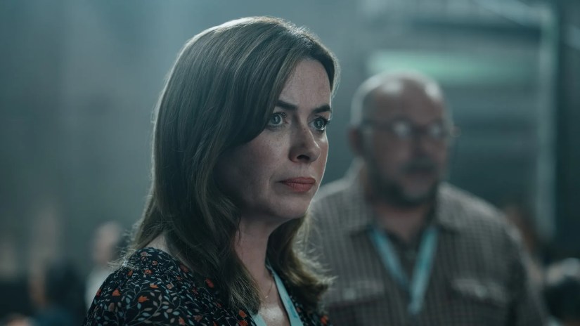 Eve Myles shown in a scene of Hijack