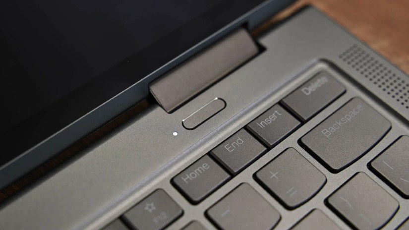 Power button with biometrics on the Lenovo ThinkPad X1 Yoga (Gen 8)