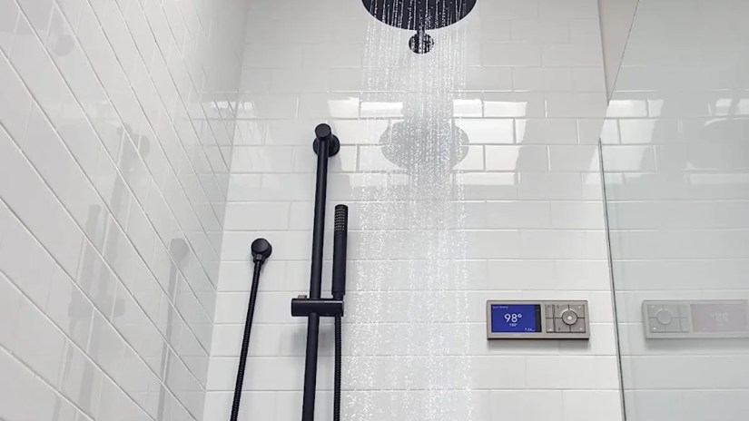 Moen Smart Shower Controller in shower.