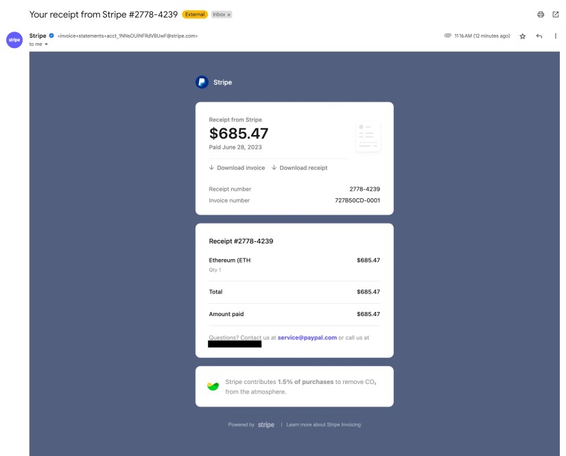 Scam email screenshot