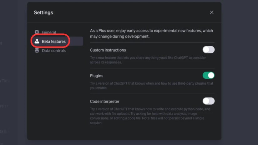 ChatGPT Beta Features