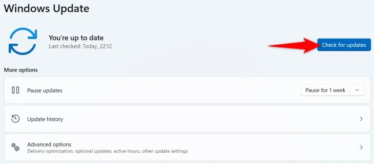Select &ldquo;Check for Updates.&quot;